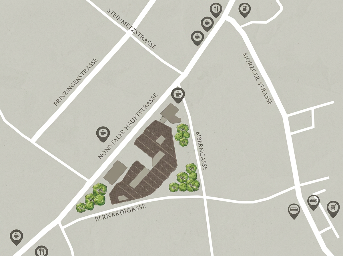 Lageplan Quartier Nonntal — Nonntaler Hauptstraße 79, 5020 Salzburg